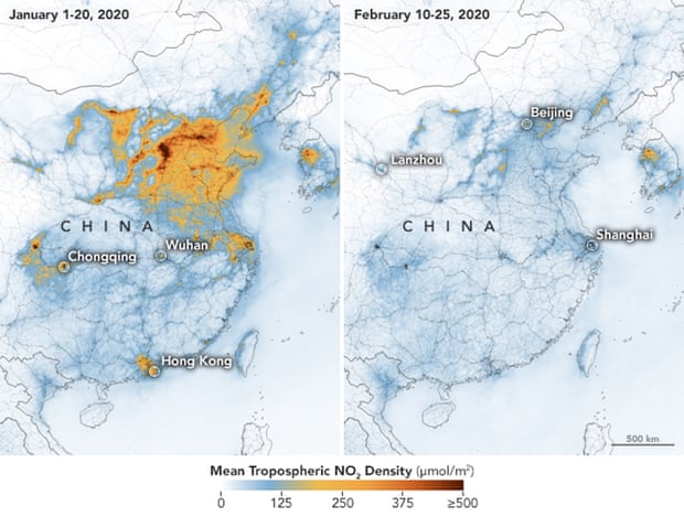 Drástica caída en los niveles de contaminación en China ‘parcialmente relacionados’ con el coronavirus